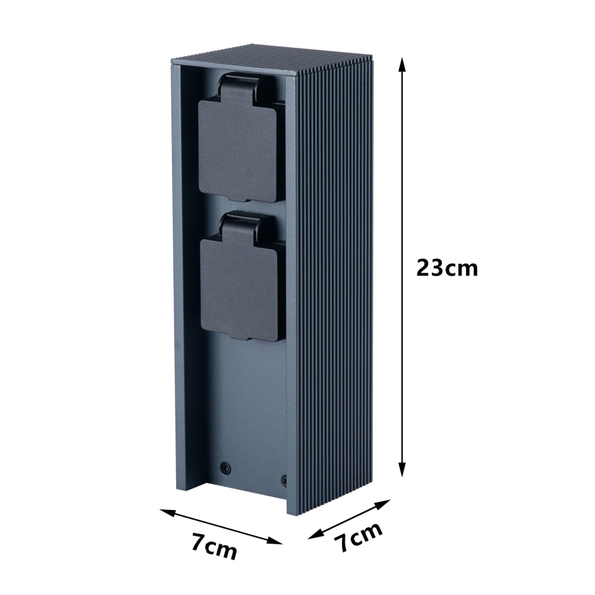 Brilagi - Słupek zewnętrzny PILLAR 2 gniazda SCHUKO 230V IP44 antracyt