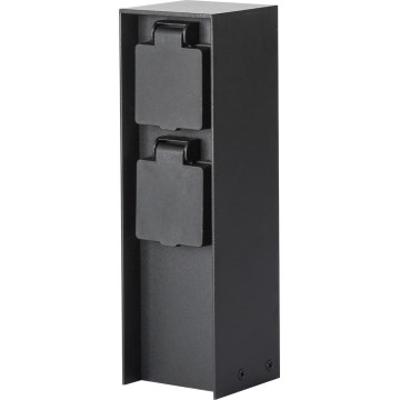 Brilagi - Słupek zewnętrzny z gniazdami PILLAR 2Z SCHUKO 230V IP44 czarny