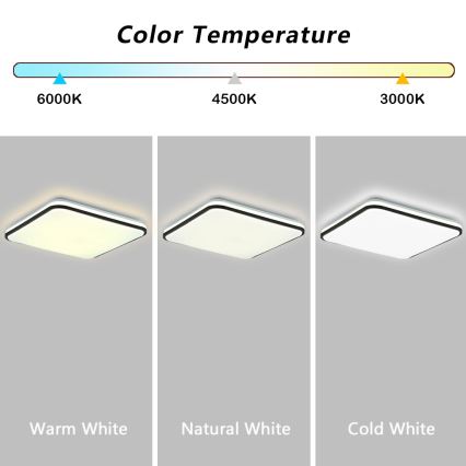 Brilagi - Ściemnialna oprawa sufitowa LED SMART/36W/230V 53x53 cm 3000-6000K Wi-Fi Tuya Beacon + pilot zdalnego sterowania