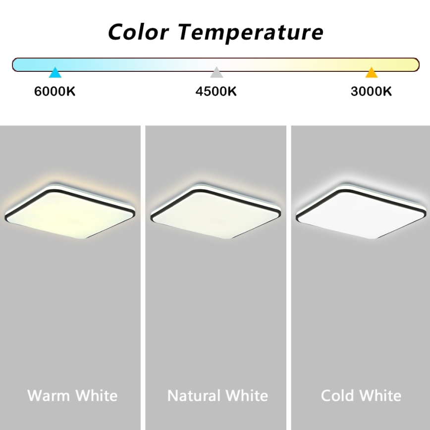 Brilagi - Ściemnialna oprawa sufitowa LED SMART/36W/230V 53x53 cm 3000-6000K Wi-Fi Tuya Beacon + pilot zdalnego sterowania