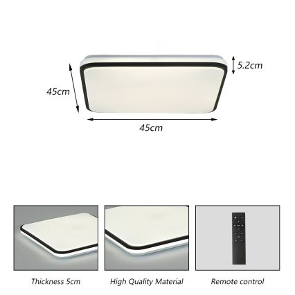 Brilagi - Ściemnialna oprawa sufitowa LED SMART/36W/230V 53x53 cm 3000-6000K Wi-Fi Tuya Beacon + pilot zdalnego sterowania