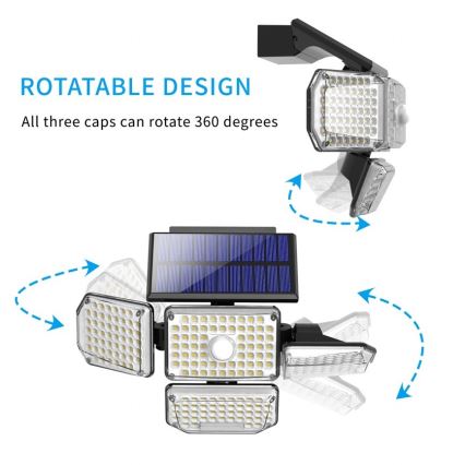 Brilagi - Solarna lampa ścienna LED z czujnikiem WALLIE LED/5W/5,5V IP65