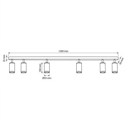 BRILAGI - Spot łazienkowy SELE 6xGU10/30W/230V IP44 czarny