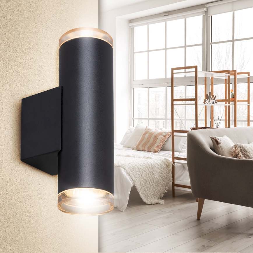 Brilagi - Oświetlenie punktowe naścienne do łazienki SELE AQUA 4xGU10/30W/230V IP44 czarny