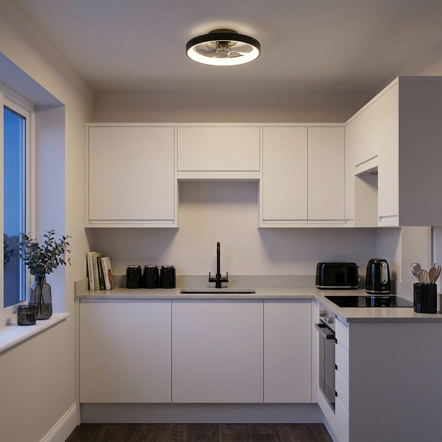 Brilagi - ściemnialny wentylator sufitowy LED/34W/230V 3000-6500K Ø 50 cm czarny + pilot zdalnego sterowania