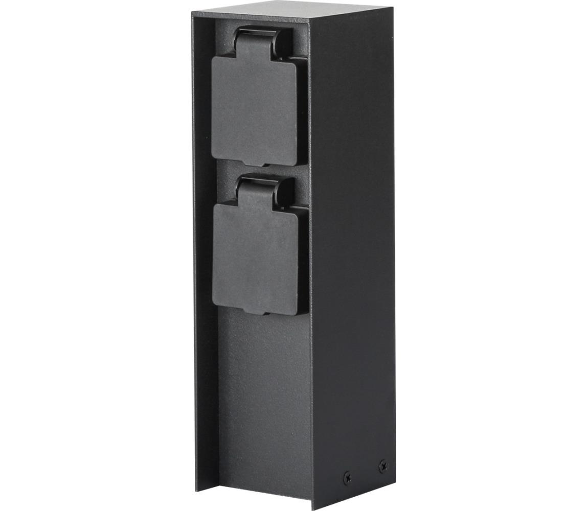 Brilagi - Słupek zewnętrzny z gniazdami PILLAR 2Z SCHUKO 230V IP44 czarny