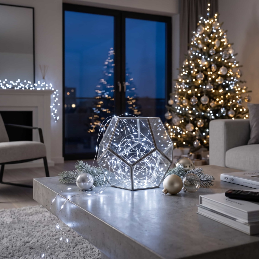 Brilagi - Świąteczny łańcuch LED 100xLED/3xAA 10m zimna biel
