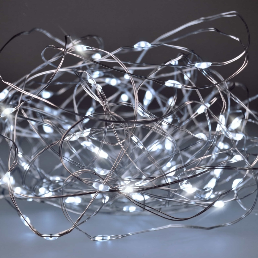 Brilagi - Świąteczny łańcuch LED 100xLED/3xAA 10m zimna biel