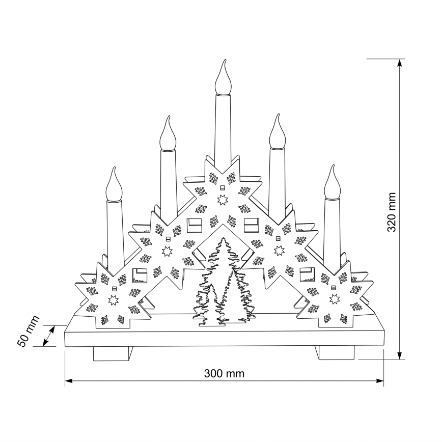 BRILAGI - Świąteczny świecznik LED 5xLED/2xAA beżowy