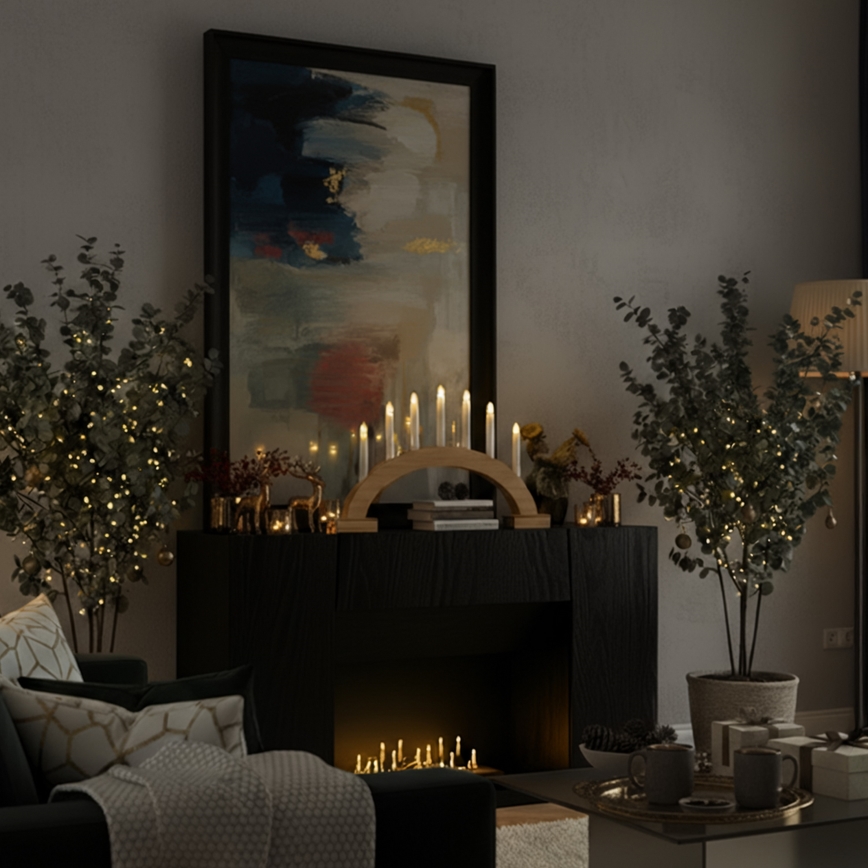 Brilagi - świąteczny świecznik LED 7xLED/2xAA 28x45 cm