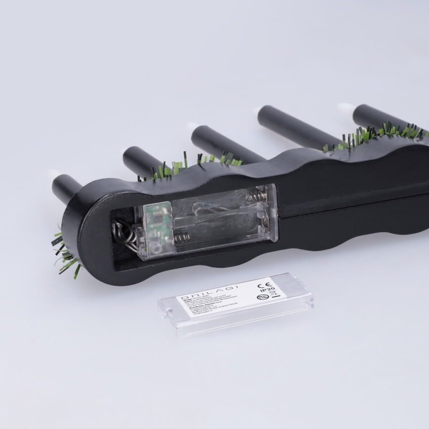 BRILAGI - Świąteczny świecznik LED 7xLED/2xAA czarny