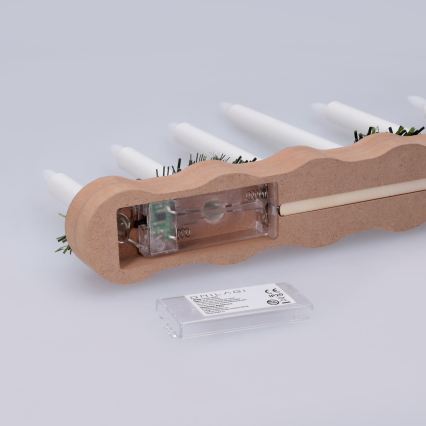BRILAGI - świecznik świąteczny LED 7xLED/2xAA beżowy/biały