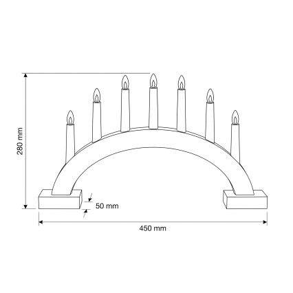 BRILAGI - Świecznik świąteczny LED 7xLED/2xAA biały