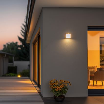 Brilagi - LED zewnętrzna lampa ścienna z czujnikiem TERNI LED/12W/230V szara IP44