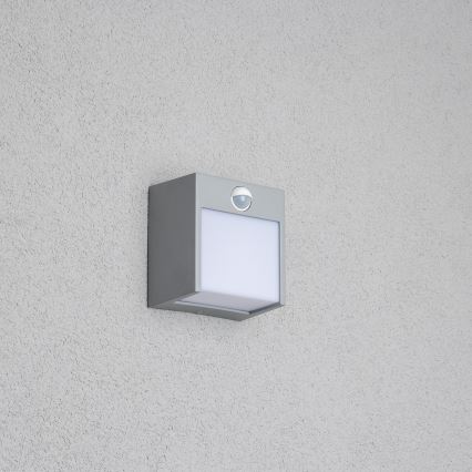 Brilagi - LED zewnętrzna lampa ścienna z czujnikiem TERNI LED/12W/230V szara IP44