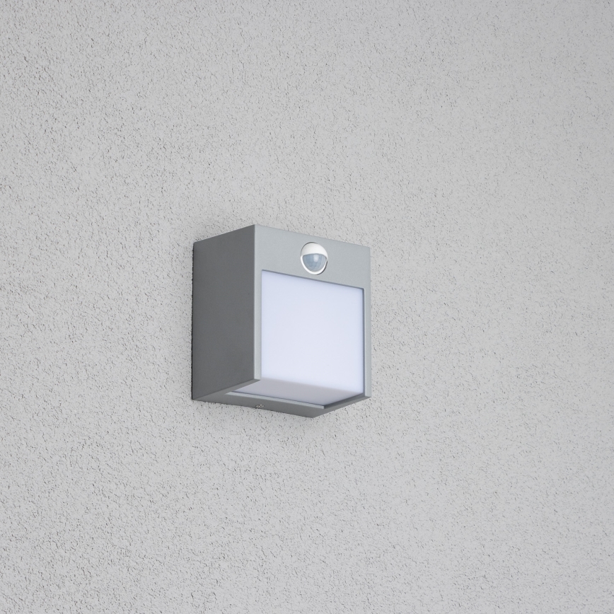 Brilagi - LED zewnętrzna lampa ścienna z czujnikiem TERNI LED/12W/230V szara IP44
