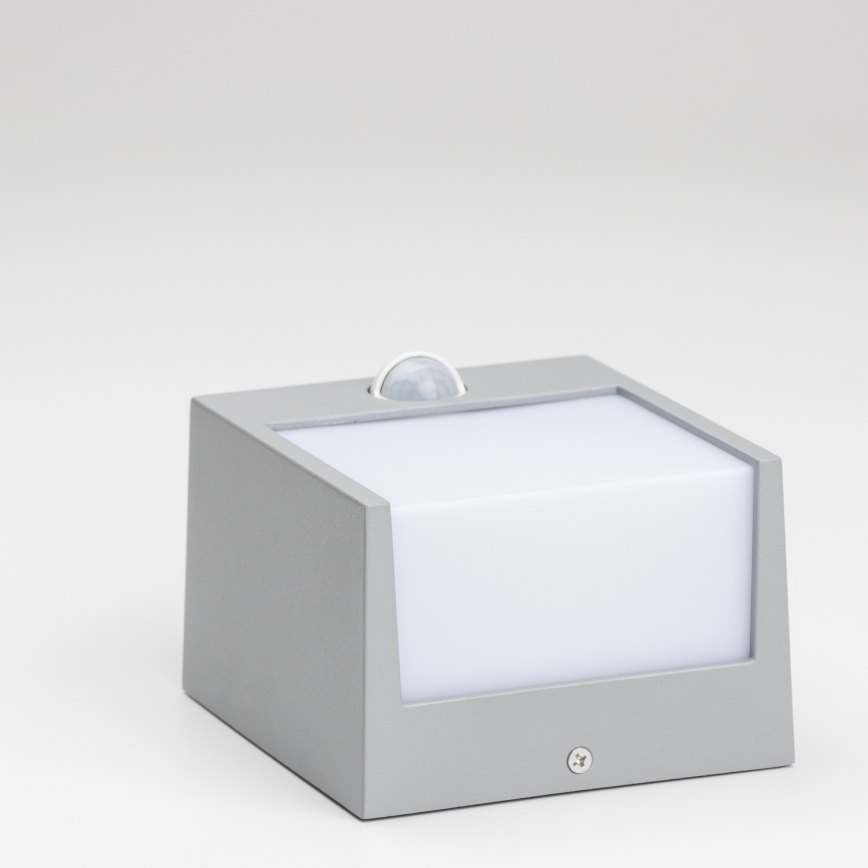 Brilagi - LED zewnętrzna lampa ścienna z czujnikiem TERNI LED/12W/230V szara IP44