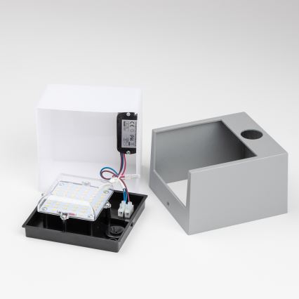 Brilagi - LED zewnętrzna lampa ścienna z czujnikiem TERNI LED/12W/230V szara IP44