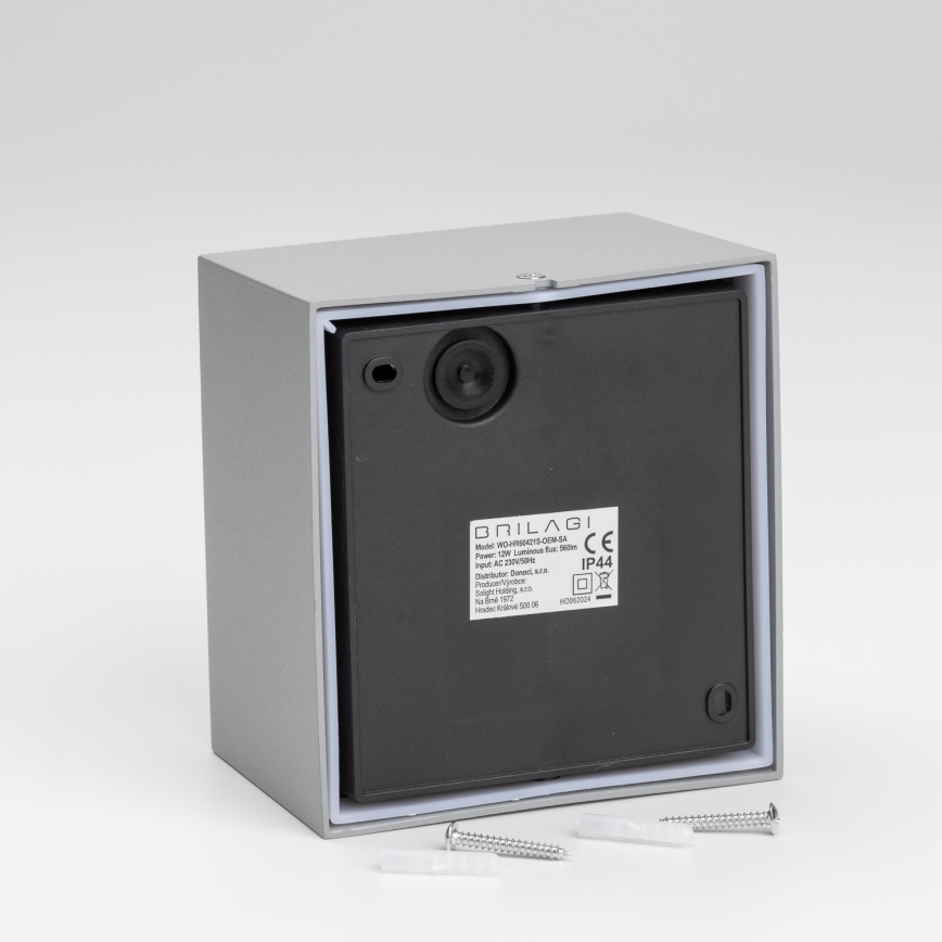 Brilagi - LED zewnętrzna lampa ścienna z czujnikiem TERNI LED/12W/230V szara IP44