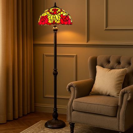 Brilagi - Tiffany witrażowa lampa podłogowa GARLAN 2xE27/60W/230V