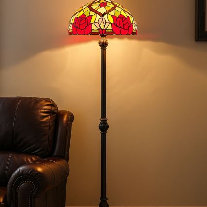 Brilagi - Tiffany witrażowa lampa podłogowa GARLAN 2xE27/60W/230V