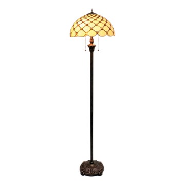 BRILAGI - Tiffany witrażowa lampa podłogowa IVORY SMOOTH 2xE27/60W/230V