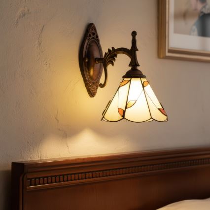 Brilagi - Tiffany witrażowa lampa ścienna FOLIA 1xE14/40W/230V