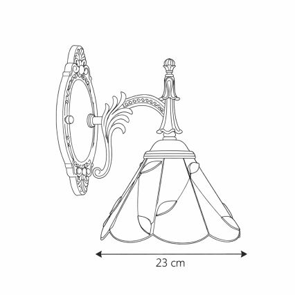 Brilagi - Tiffany witrażowa lampa ścienna FOLIA 1xE14/40W/230V