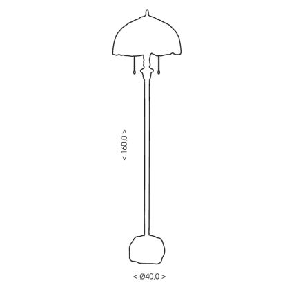 BRILAGI - Tiffany witrażowa lampa stojąca CORAL 2xE27/60W/230V