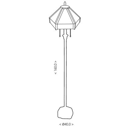 BRILAGI - Tiffany witrażowa lampa stojąca EMERALD 2xE27/60W/230V