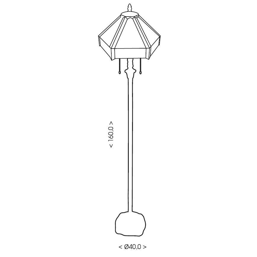 BRILAGI - Tiffany witrażowa lampa stojąca EMERALD 2xE27/60W/230V