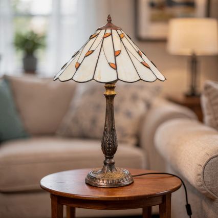 Brilagi - Tiffany witrażowa lampa stołowa FOLIA 2xE27/60W/230V