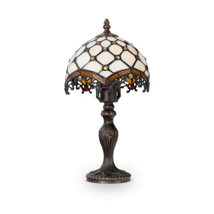 BRILAGI - Tiffany witrażowa lampa stołowa IVORY 1xE27/60W/230V