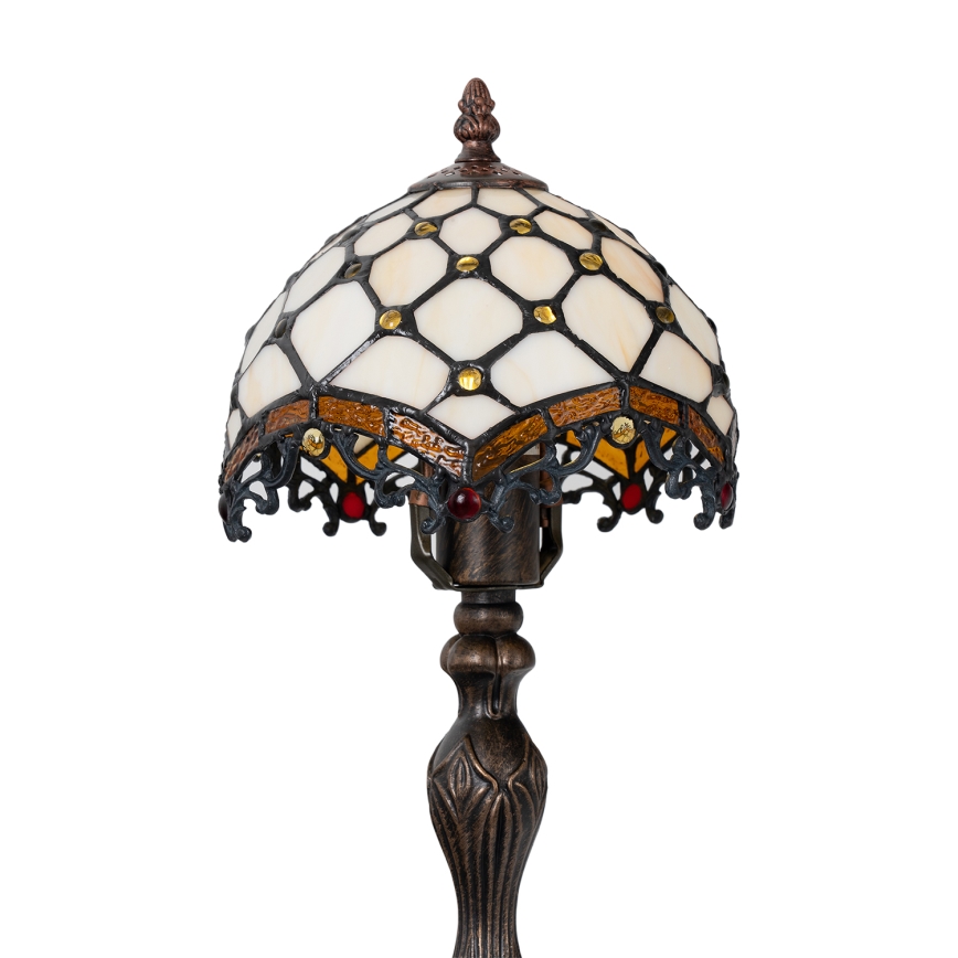 BRILAGI - Tiffany witrażowa lampa stołowa IVORY 1xE27/60W/230V