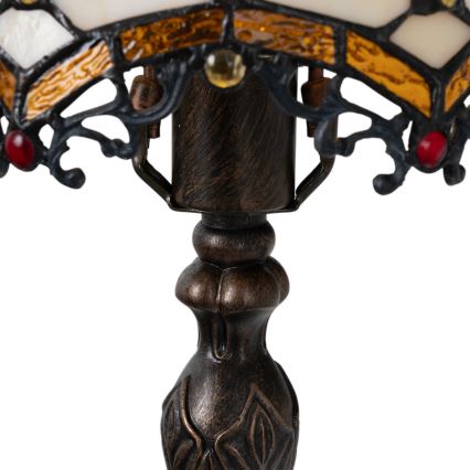 BRILAGI - Tiffany witrażowa lampa stołowa IVORY 1xE27/60W/230V