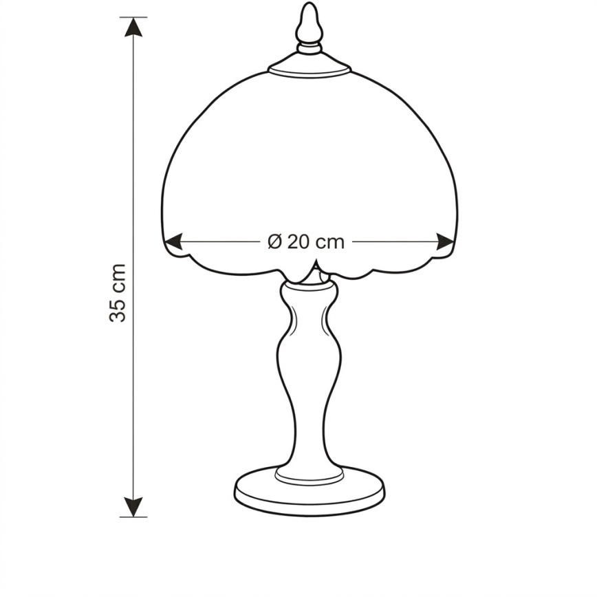 BRILAGI - Tiffany witrażowa lampa stołowa IVORY 1xE27/60W/230V