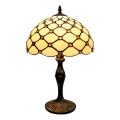 BRILAGI - Tiffany witrażowa lampa stołowa IVORY SMOOTH 1xE27/60W/230V