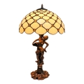 BRILAGI - Tiffany witrażowa lampa stołowa IVORY SMOOTH 1xE27/60W/230V