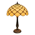 BRILAGI - Tiffany witrażowa lampa stołowa IVORY SMOOTH 2xE27/60W/230V