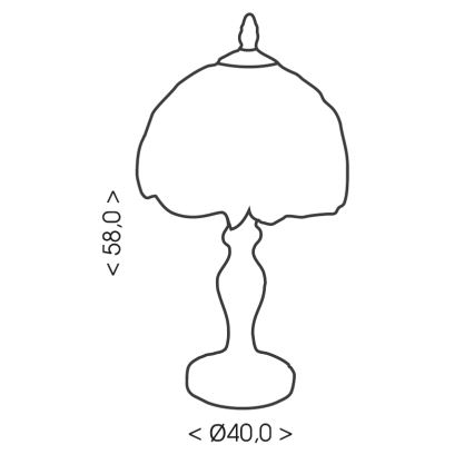 BRILAGI - Tiffany witrażowa lampa stołowa IVORY SMOOTH 2xE27/60W/230V