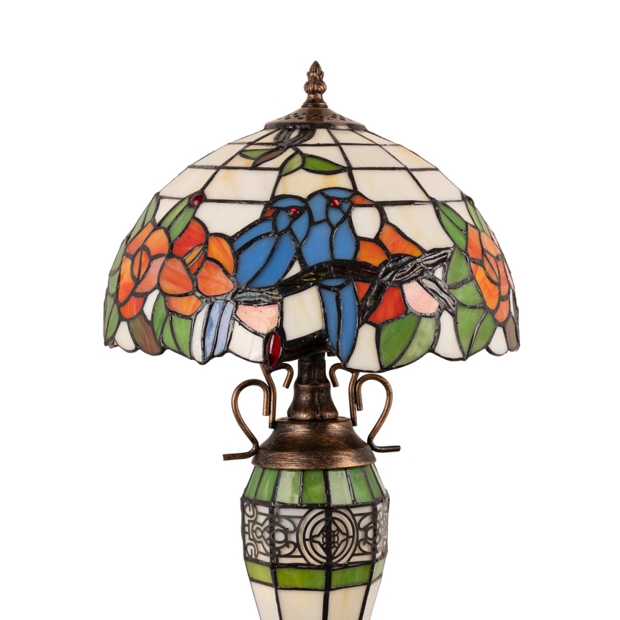 Brilagi - Tiffany witrażowa lampa stołowa JUNGLE 1xE27/60W/230V + 1xE14/40W