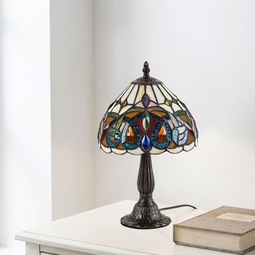 Brilagi - Tiffany witrażowa lampa stołowa LUISA 1xE14/40W/230V
