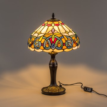 Brilagi - Tiffany witrażowa lampa stołowa LUISA 1xE27/40W/230V