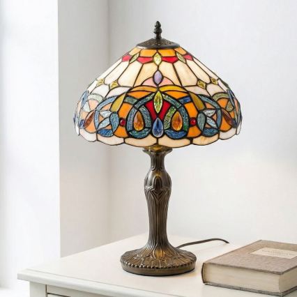 Brilagi - Tiffany witrażowa lampa stołowa LUISA 1xE27/40W/230V
