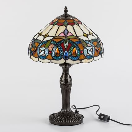 Brilagi - Tiffany witrażowa lampa stołowa LUISA 1xE27/40W/230V