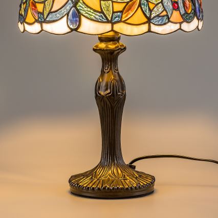 Brilagi - Tiffany witrażowa lampa stołowa LUISA 1xE27/40W/230V