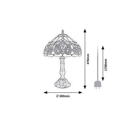 Brilagi - Tiffany witrażowa lampa stołowa LUISA 1xE27/40W/230V