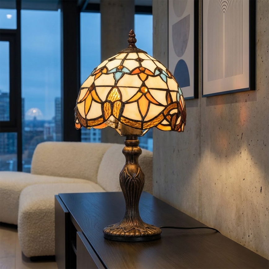 Brilagi - Tiffany witrażowa lampa stołowa MIRABELLA 1xE27/60W/230V