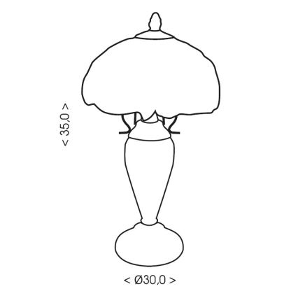 Brilagi - Tiffany witrażowa lampa stołowa SIENNA 1xE27/60W/230V + 1xE14/40W