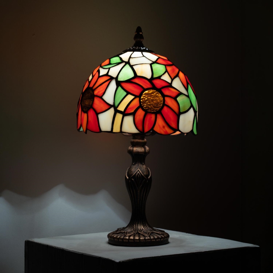 Brilagi - Tiffany witrażowa lampa stołowa SUNFLOWER 1xE27/60W/230V